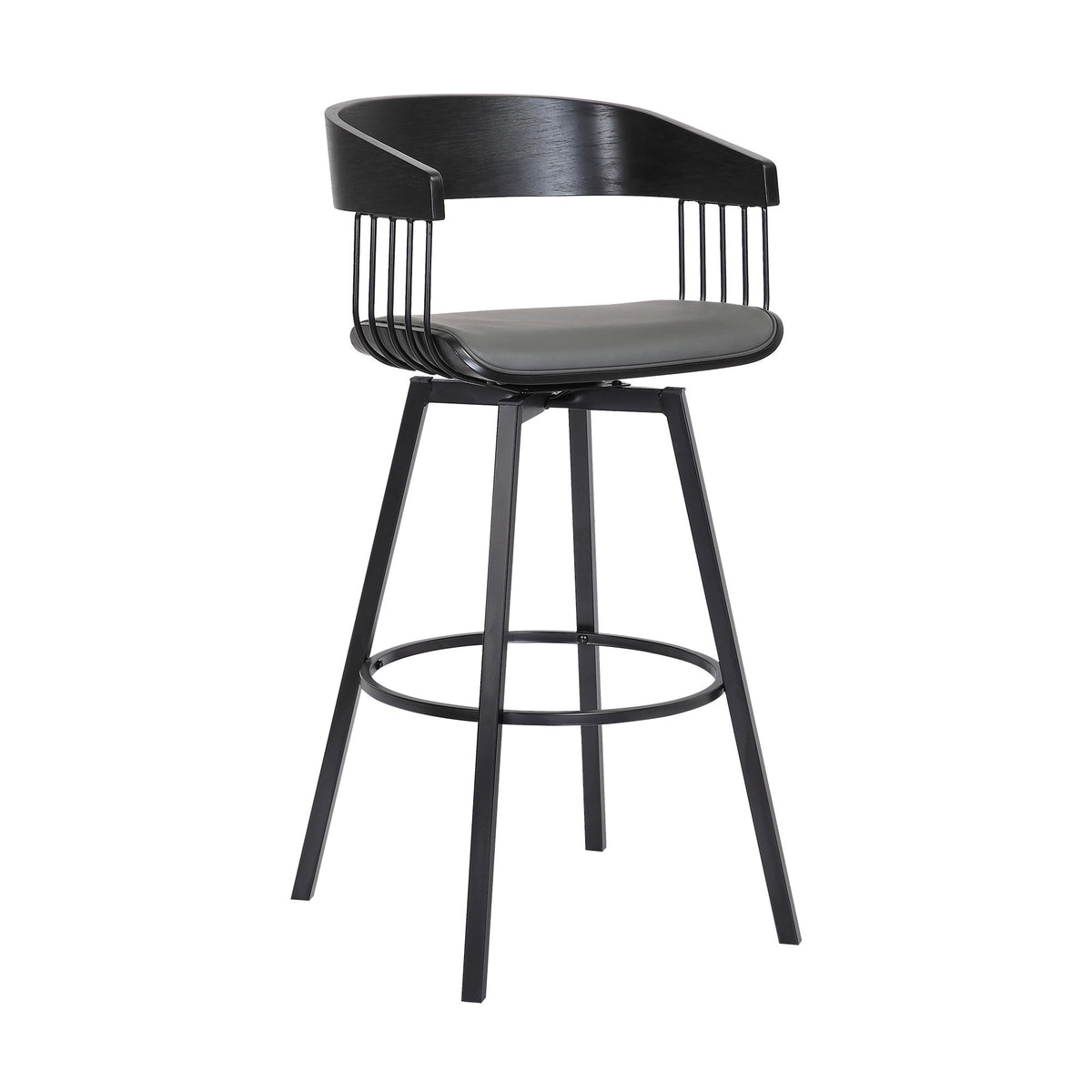 Athena - Swivel Black Wood Stool - Premium Counter Height (24"-27") from Armen Living - Just $280! Shop now at brett interiors