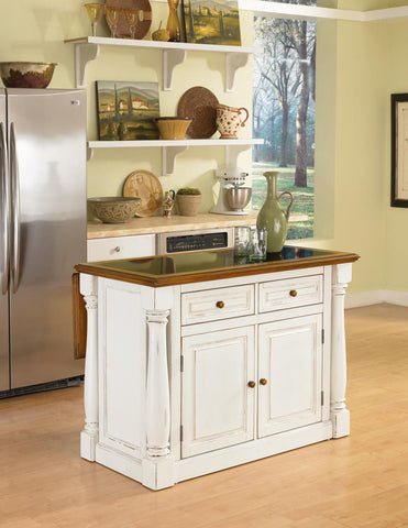 Monarch - Kitchen Island - Wood - White - Premium Islands & Carts from Homestyles - Just $3249.98! Shop now at brett interiors