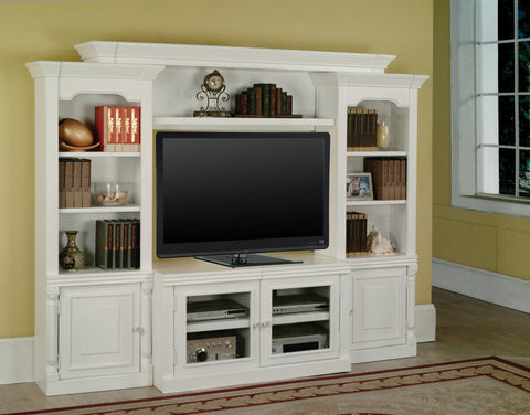 Premier Alpine - 4 Pieces Entertainment Wall - Cottage White - Premium Entertainment Centers from Parker House - Just $1997.50! Shop now at brett interiors