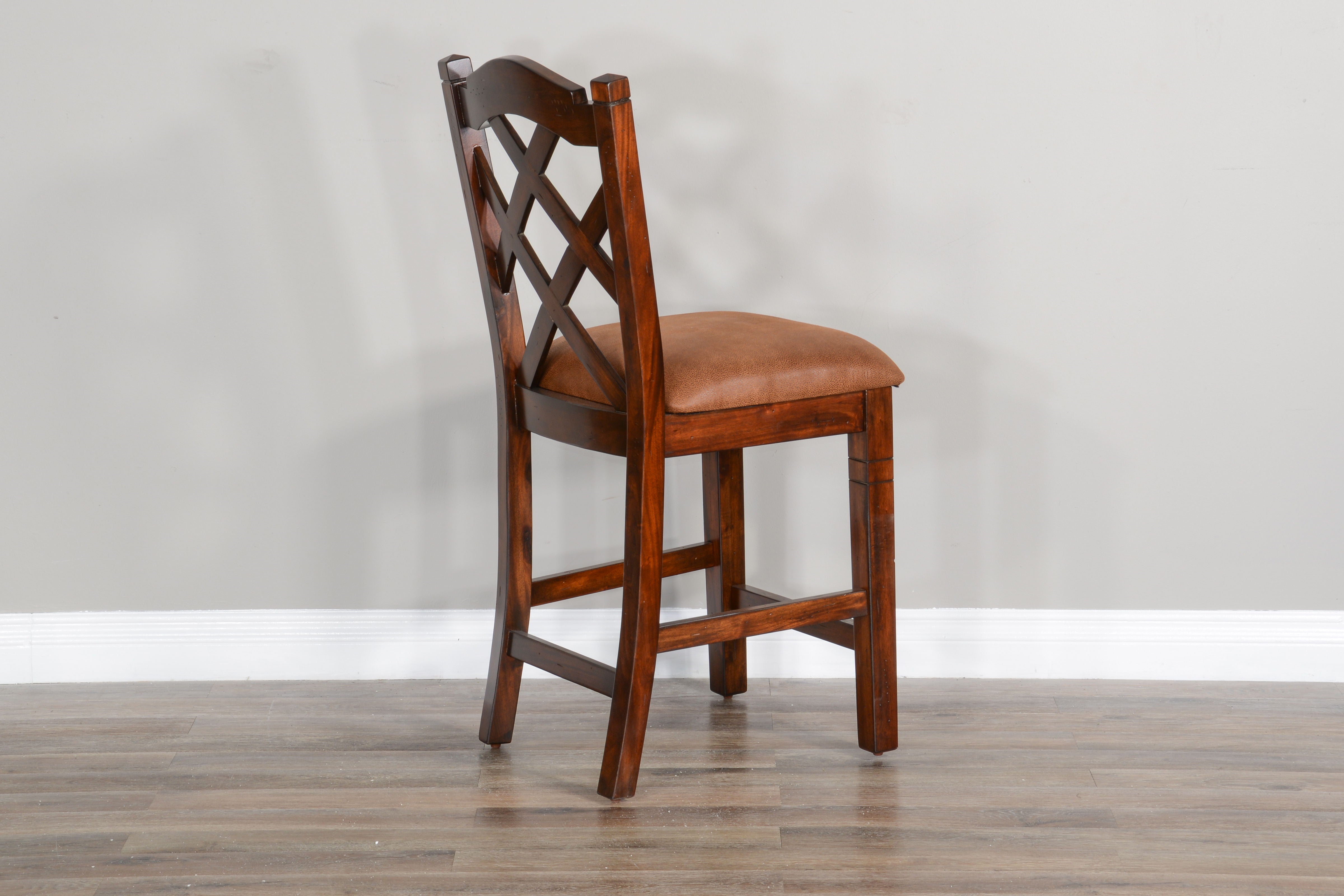 Santa Fe - Double Crossback Barstool - Dark Brown - Premium Bar Height (28"-30") from Sunny Designs - Just $223! Shop now at brett interiors