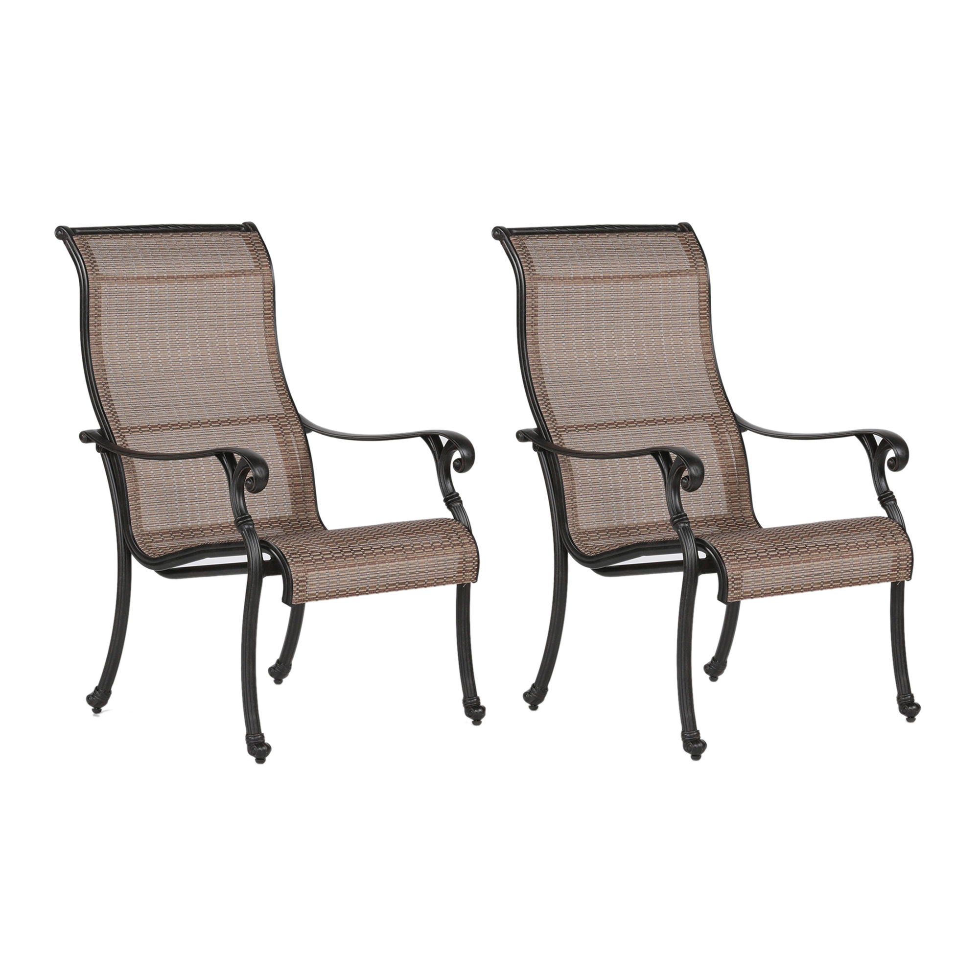 Patio Outdoor Sling Patio Chairs With Aluminum Frame, All-Weather Furniture (Set of 2) - Bronze - Premium Chair Sets from Gather Craft - Just $967! Shop now at brett interiors