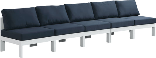 Nizuc - Outdoor Patio Modular Sofa - Navy - Metal - Modern & Contemporary - Premium Sofas from Meridian Furniture - Just $4312.50! Shop now at brett interiors