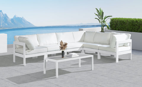 Nizuc - Outdoor Patio Modular Sectional 6 Piece - White - Metal - Premium Stationary Sectionals from Meridian Furniture - Just $5475! Shop now at brett interiors