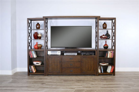 Homestead - Entertainment Wall (66,B,2Xp) - Dark Brown - Premium Entertainment Centers from Sunny Designs - Just $3878! Shop now at brett interiors