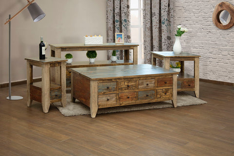 Antique - Multi-Drawer Table With 8 Drawers - Premium Cocktail Tables from International Furniture Direct - Just $672.50! Shop now at brett interiors