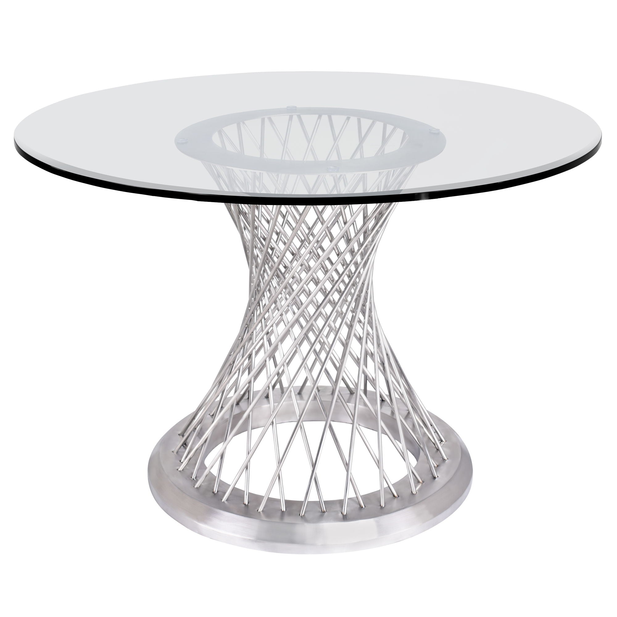 Calypso - Contemporary Dining Table Tempered Glass Top - Clear - Premium Dining Tables from Armen Living - Just $1132.50! Shop now at brett interiors