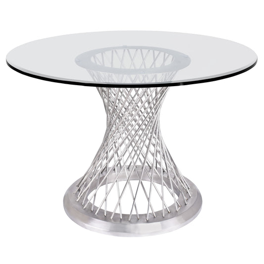 Calypso - Contemporary Dining Table Tempered Glass Top - Clear - Premium Dining Tables from Armen Living - Just $1132.50! Shop now at brett interiors