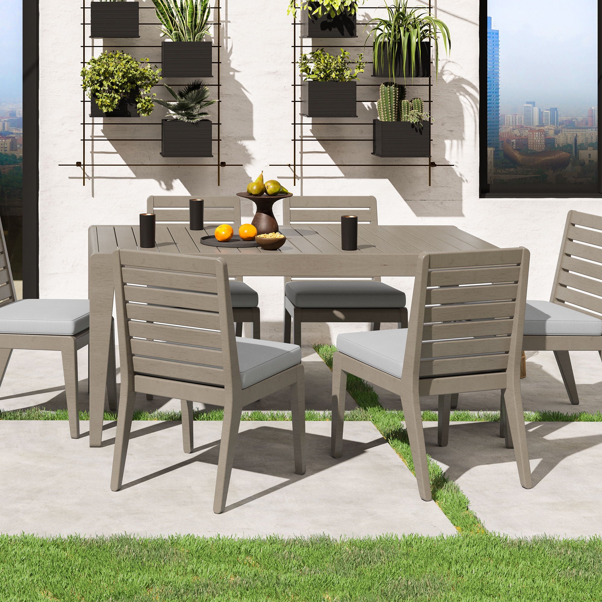 Sustain - Outdoor Dining Table - Wood - Gray - Premium Dining Tables from Homestyles - Just $1497.50! Shop now at brett interiors