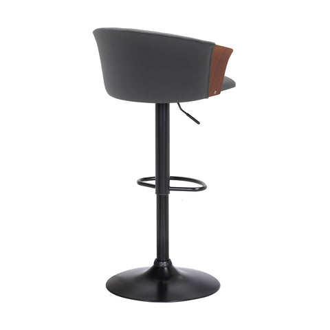 Lydia - Adjustable Walnut Wood Bar Stool - Premium Adjustable Height from Armen Living - Just $197.50! Shop now at brett interiors