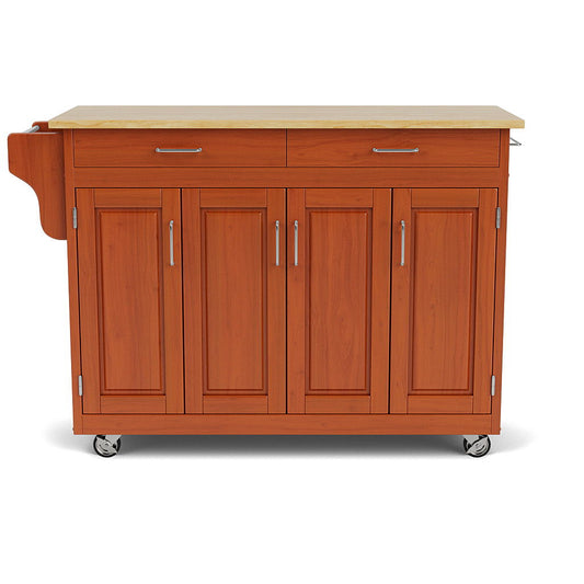 Create-A-Cart - 4 Doors Kitchen Cart - Light Wood Top - Premium Islands & Carts from Homestyles - Just $1499.98! Shop now at brett interiors