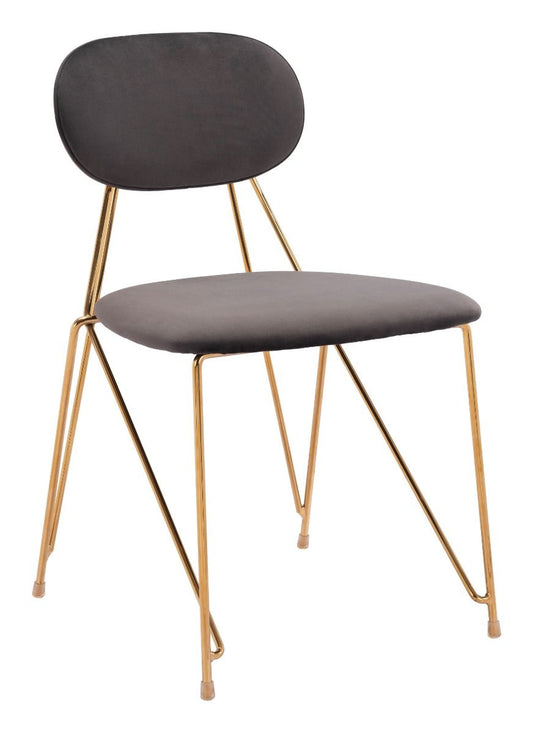 Georges - Dining Chair (Set of 2) - Gray / Gold - Premium Chair Sets from Zuo Modern - Just $1550! Shop now at brett interiors