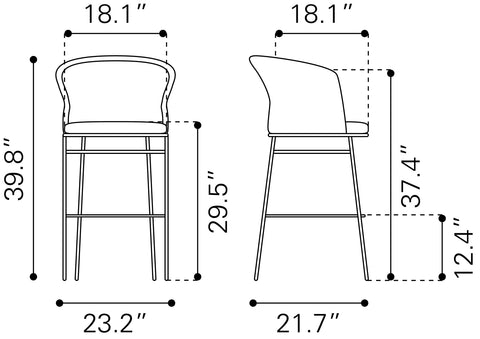 Freycinet - Barstool - Premium Bar Height (28"-30") from Zuo Modern - Just $1550! Shop now at brett interiors