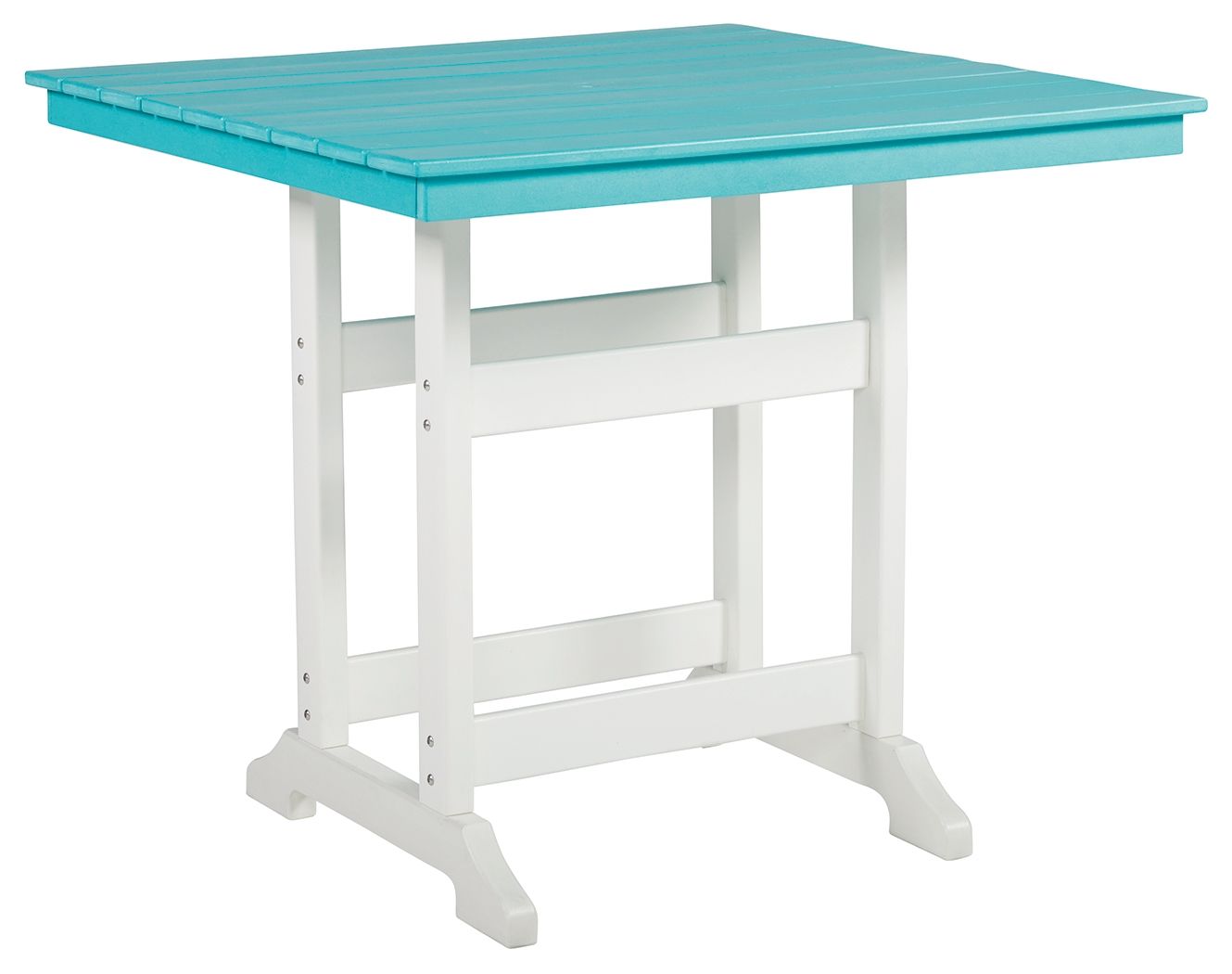 Eisely - Turquoise / White - Square Counter Tbl W/Umb Opt - Premium Dining Tables from Signature Design by Ashley® - Just $1010.63! Shop now at brett interiors