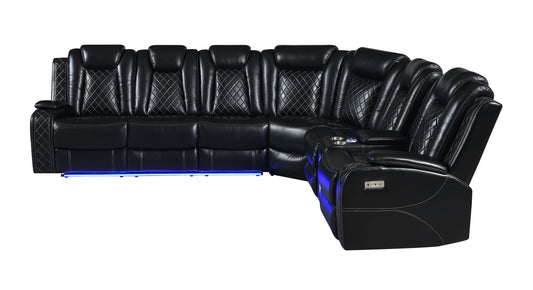 Orion - 3 Piece Power Sectional - Black - Premium Reclining Sectionals from New Classic - Just $4200! Shop now at brett interiors