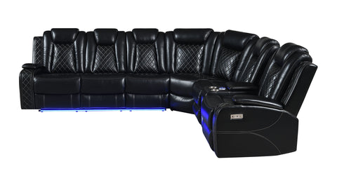 Orion - 3 Piece Power Sectional - Black - Premium Reclining Sectionals from New Classic - Just $4200! Shop now at brett interiors