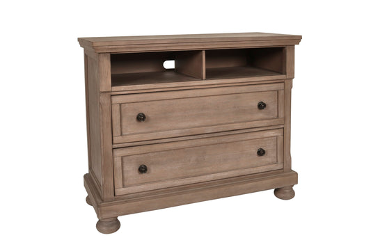 Allegra - Media Console - Pewter - Premium Media Chests from New Classic - Just $647.50! Shop now at brett interiors