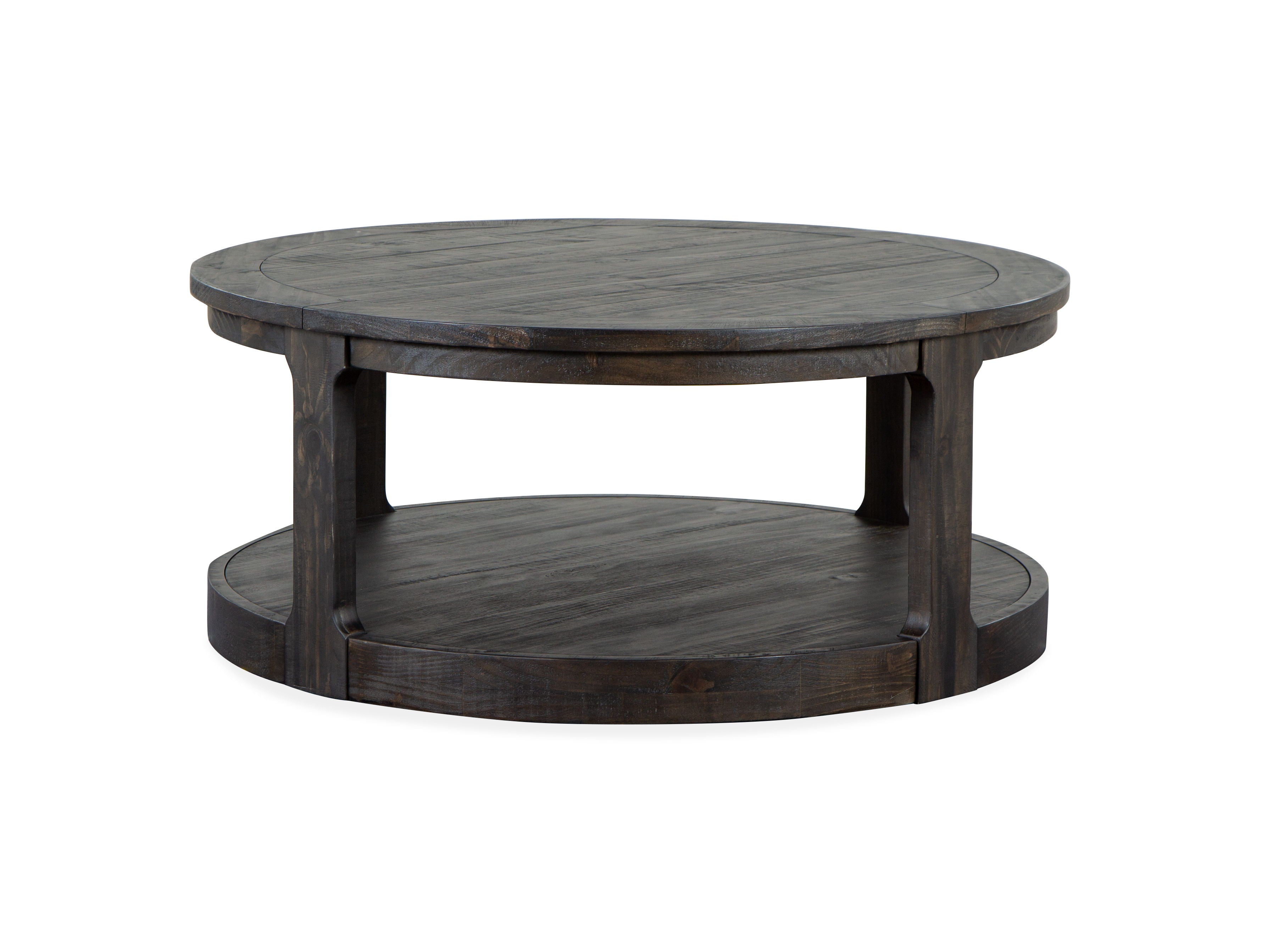 Boswell - Round Cocktail Table (With Casters) - Peppercorn - Premium Cocktail Tables from Magnussen Furniture - Just $619! Shop now at brett interiors