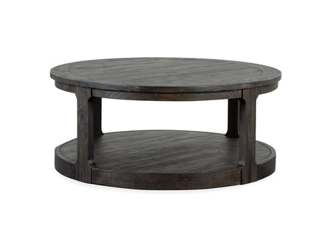 Boswell - Round Cocktail Table (With Casters) - Peppercorn - Premium Cocktail Tables from Magnussen Furniture - Just $619! Shop now at brett interiors