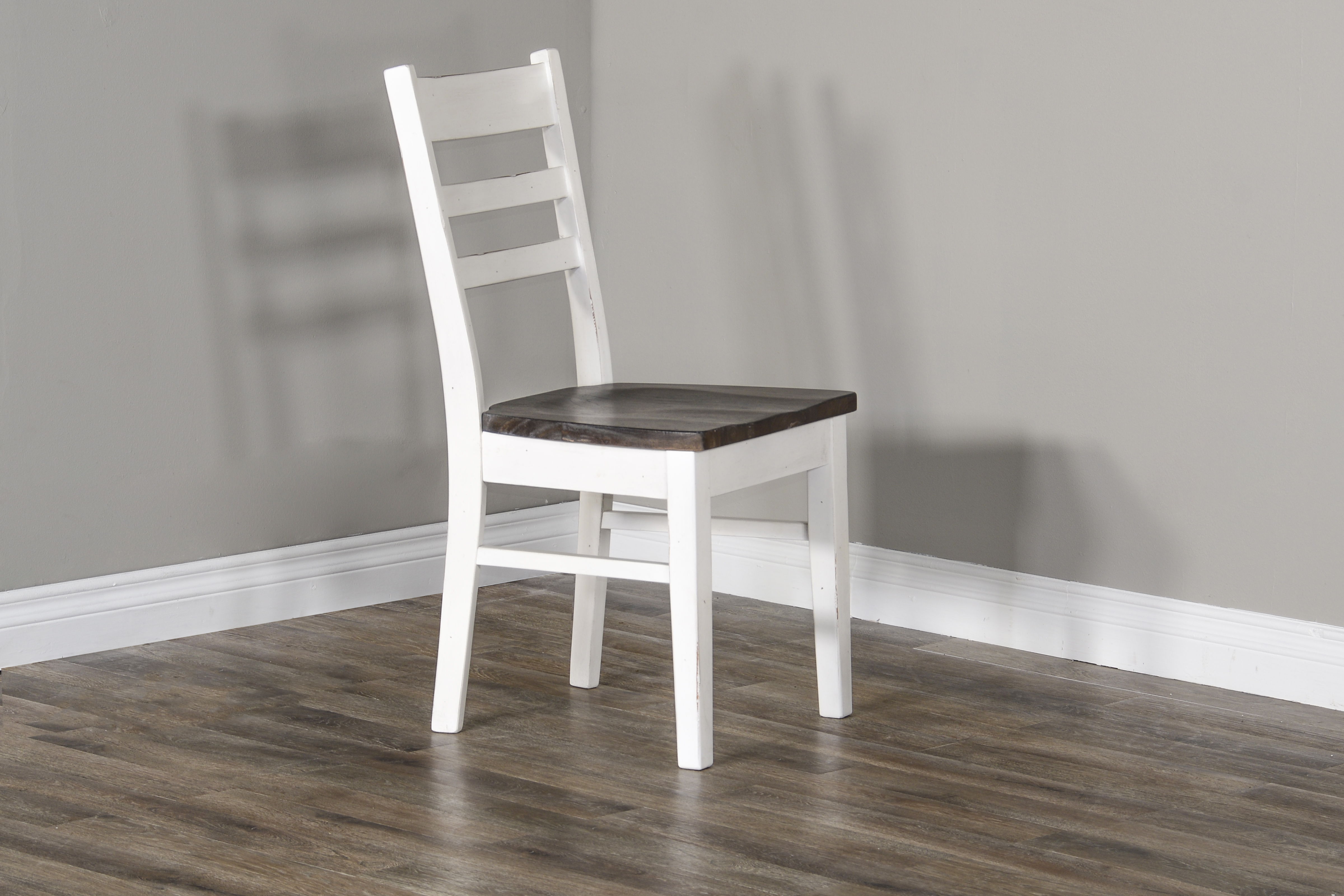 Carriage House - Ladderback Chair - White / Dark Brown - Premium Side Chairs from Sunny Designs - Just $163! Shop now at brett interiors