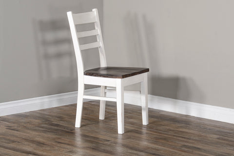 Carriage House - Ladderback Chair - White / Dark Brown - Premium Side Chairs from Sunny Designs - Just $163! Shop now at brett interiors