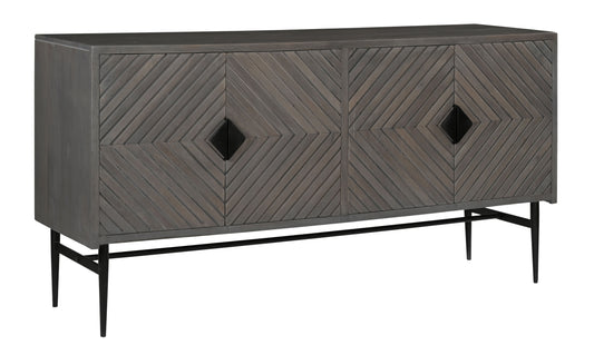 Umbriel - Four Door Credenza - Gray / Black - Premium Credenzas from Coast2Coast Home - Just $4125! Shop now at brett interiors