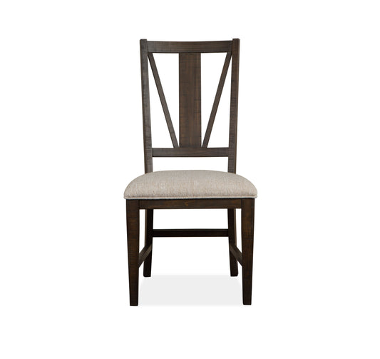 Westley Falls - Dining Side Chair With Upholstered Seat (Set of 2) - Graphite - Premium Chair Sets from Magnussen Furniture - Just $580! Shop now at brett interiors