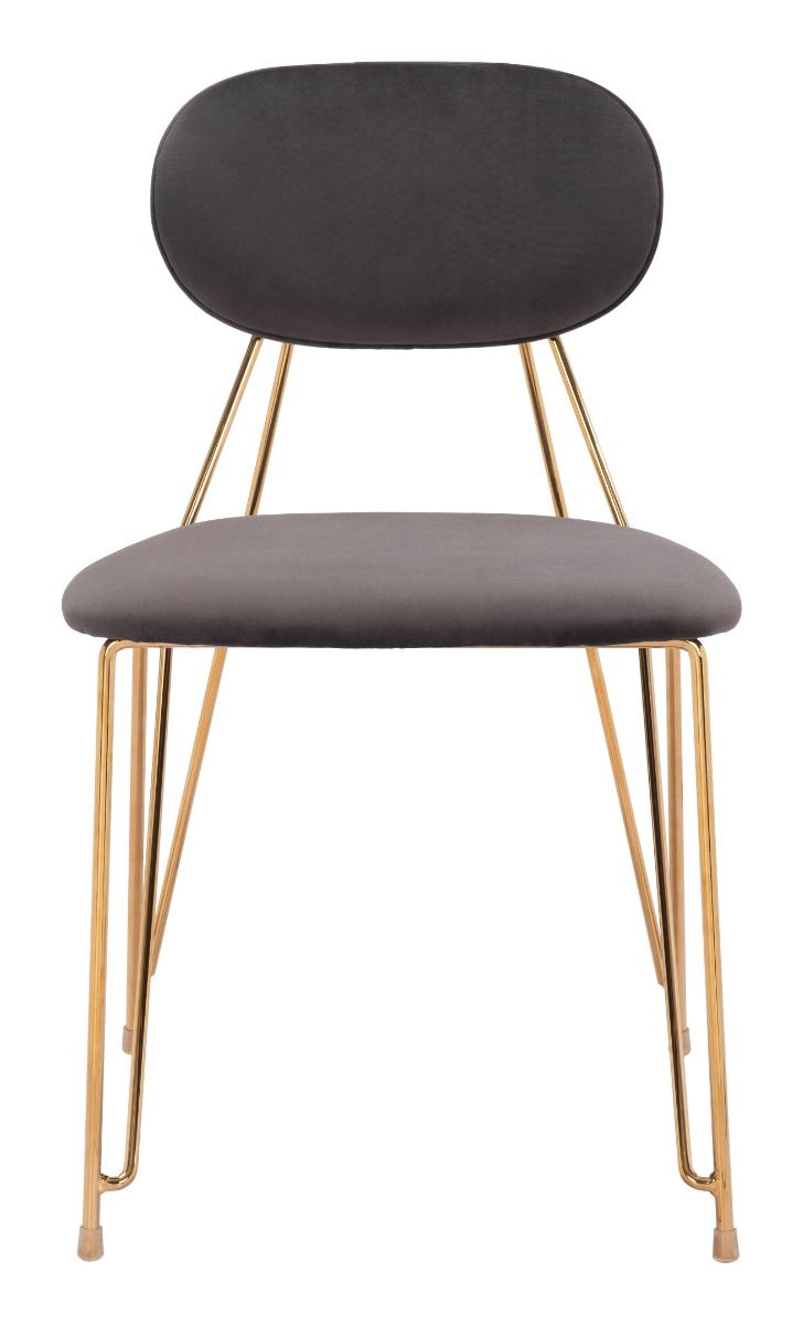 Georges - Dining Chair (Set of 2) - Gray / Gold - Premium Chair Sets from Zuo Modern - Just $1550! Shop now at brett interiors