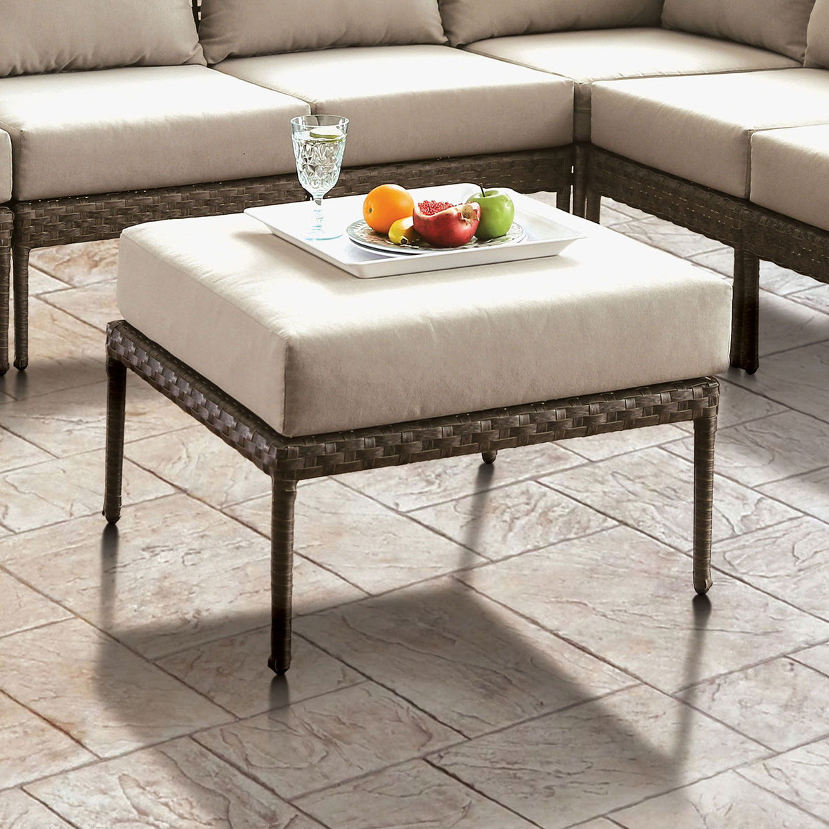 Aleisha - Patio Ottoman - Gray - Premium Ottomans from Furniture of America - Just $270! Shop now at brett interiors