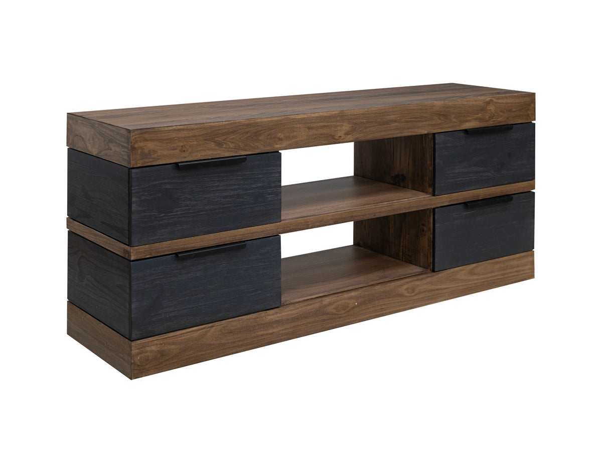 Tuxedo - TV Stand - Satin Black / Brown - Premium TV Stands from International Furniture Direct - Just $1397.50! Shop now at brett interiors