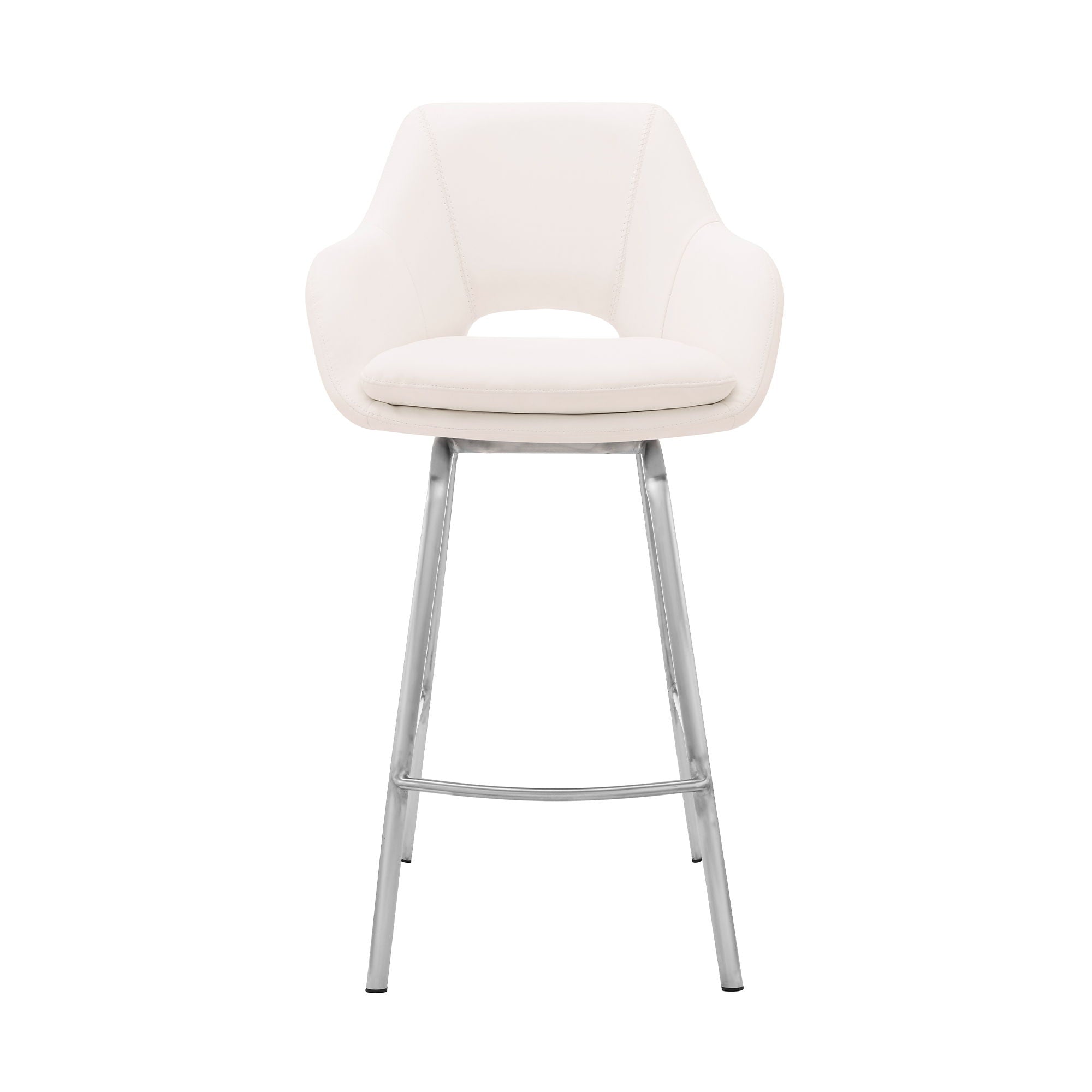 Aura - Steel Swivel Stool - Premium Counter Height (24"-27") from Armen Living - Just $350! Shop now at brett interiors