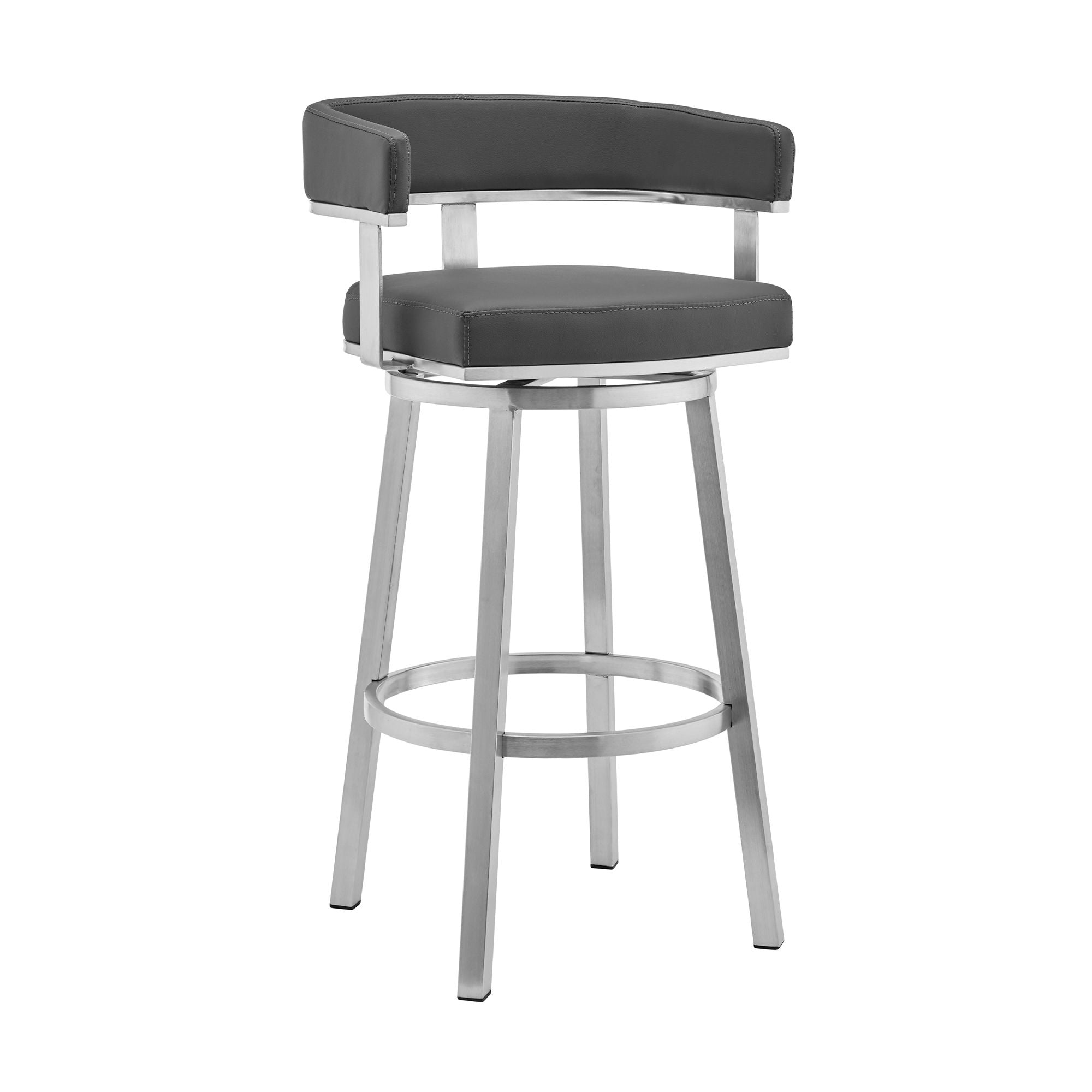 Lorin - Stainless Steel Swivel Bar Stool Armen Living