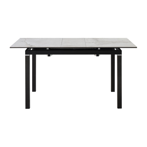 Giana - Extendable Dining Table Stone And Metal - Gray / Black - Premium Dining Tables with Extensions from Armen Living - Just $1367.50! Shop now at brett interiors