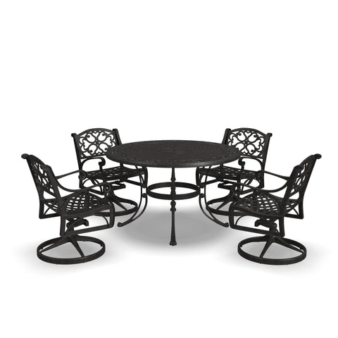 Sanibel - 48" Metal Outdoor Dining Set - Swivel Chairs - Premium 5 Piece Outdoor Sets from Homestyles - Just $3832.48! Shop now at brett interiors