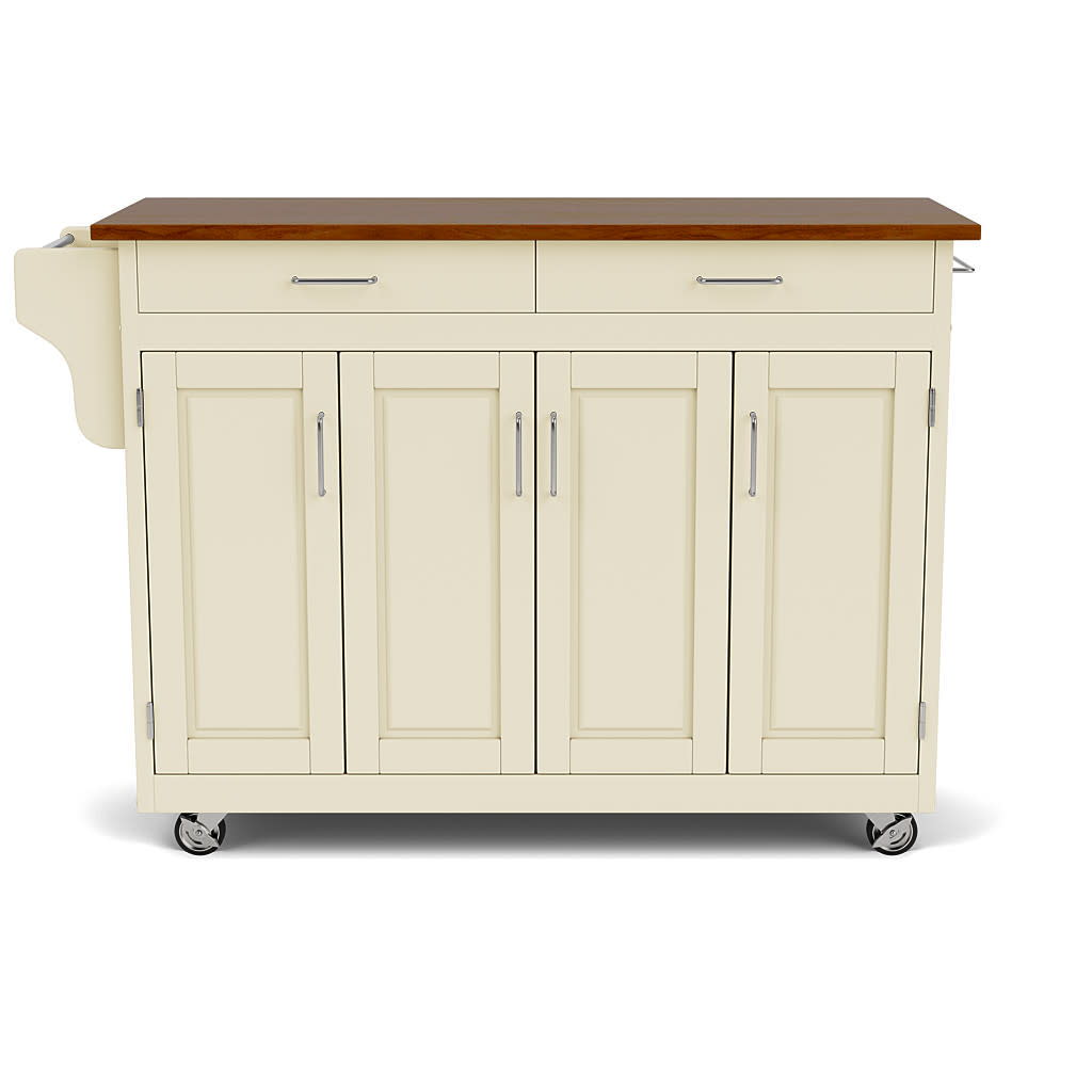 Create-A-Cart - 4 Doors Kitchen Cart - Cherry Wood Top - Premium Islands & Carts from Homestyles - Just $712.50! Shop now at brett interiors