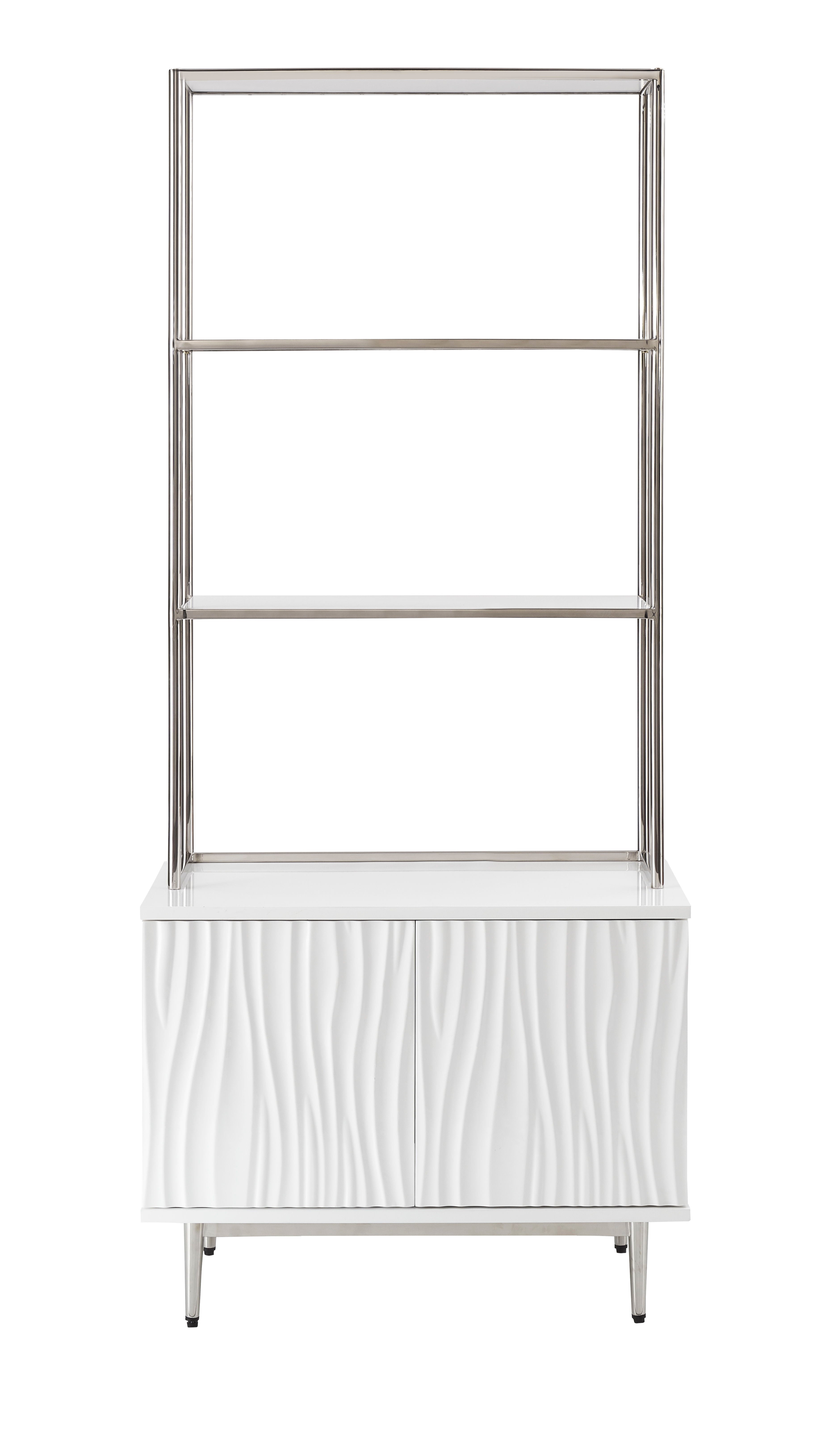 Waves - Bookcase (2 Cartons) - Glossy White - Premium Standard Bookcases from Coast2Coast Home - Just $3712.50! Shop now at brett interiors