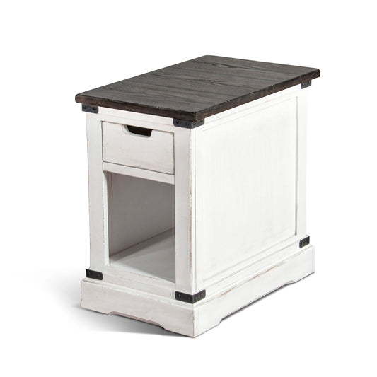 French Country - Chair Side Table - White / Dark Brown - Premium Chair Side Tables from Sunny Designs - Just $422! Shop now at brett interiors