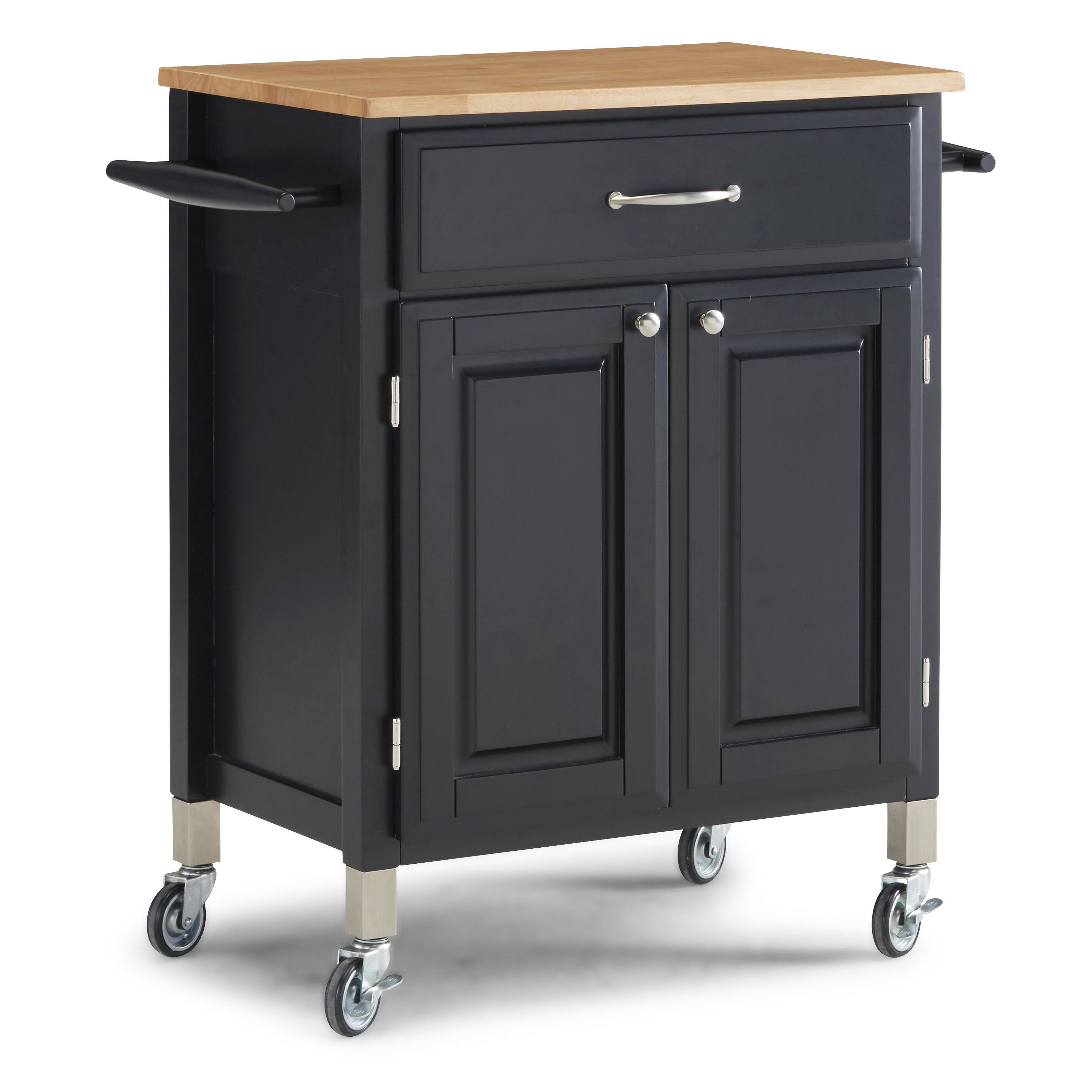 Blanche - Kitchen Cart With Solid Wood Top - Black - 36" - Premium Islands & Carts from Homestyles - Just $624.98! Shop now at brett interiors