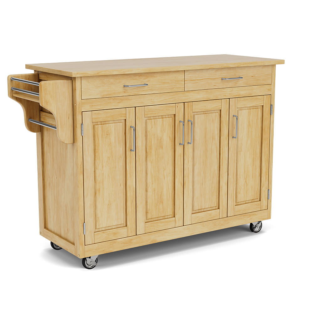 Create-A-Cart - 4 Doors Kitchen Cart - Light Wood Top - Premium Islands & Carts from Homestyles - Just $1499.98! Shop now at brett interiors