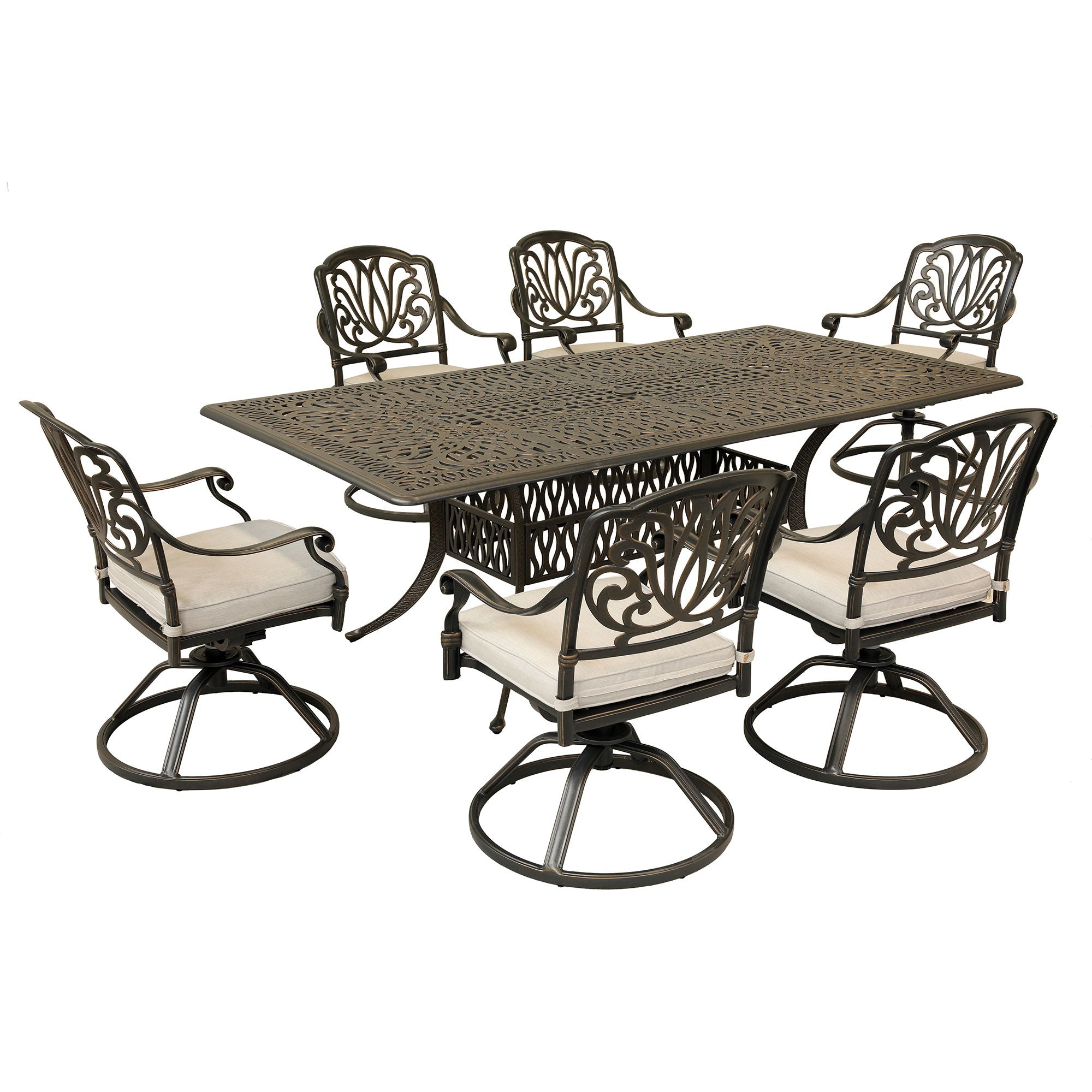 Rectangular 84.2" Long Dining Set With Sunbrella Cushions - Premium 7 Piece Outdoor Sets from Gather Craft - Just $3545! Shop now at brett interiors