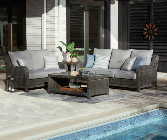 Elite Park - Gray - 4 Pc. - Lounge Set - Premium 4 Piece Outdoor Sets from Signature Design by Ashley® - Just $3651.88! Shop now at brett interiors