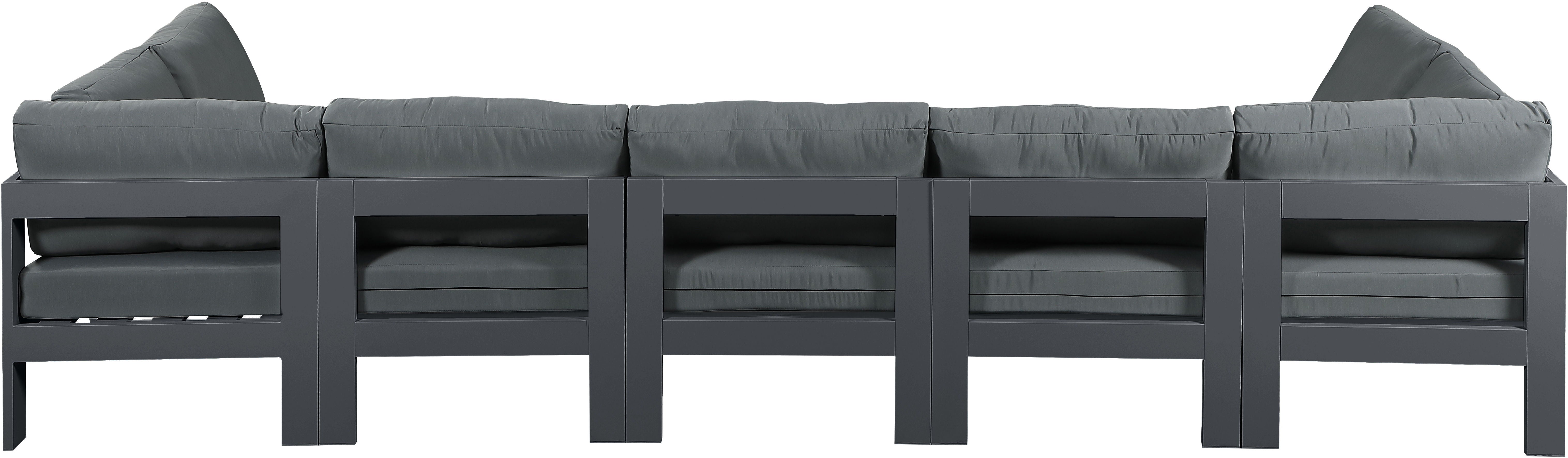 Nizuc - Outdoor Patio Modular Sectional 7 Piece - Gray Dark - Premium Stationary Sectionals from Meridian Furniture - Just $6237.50! Shop now at brett interiors