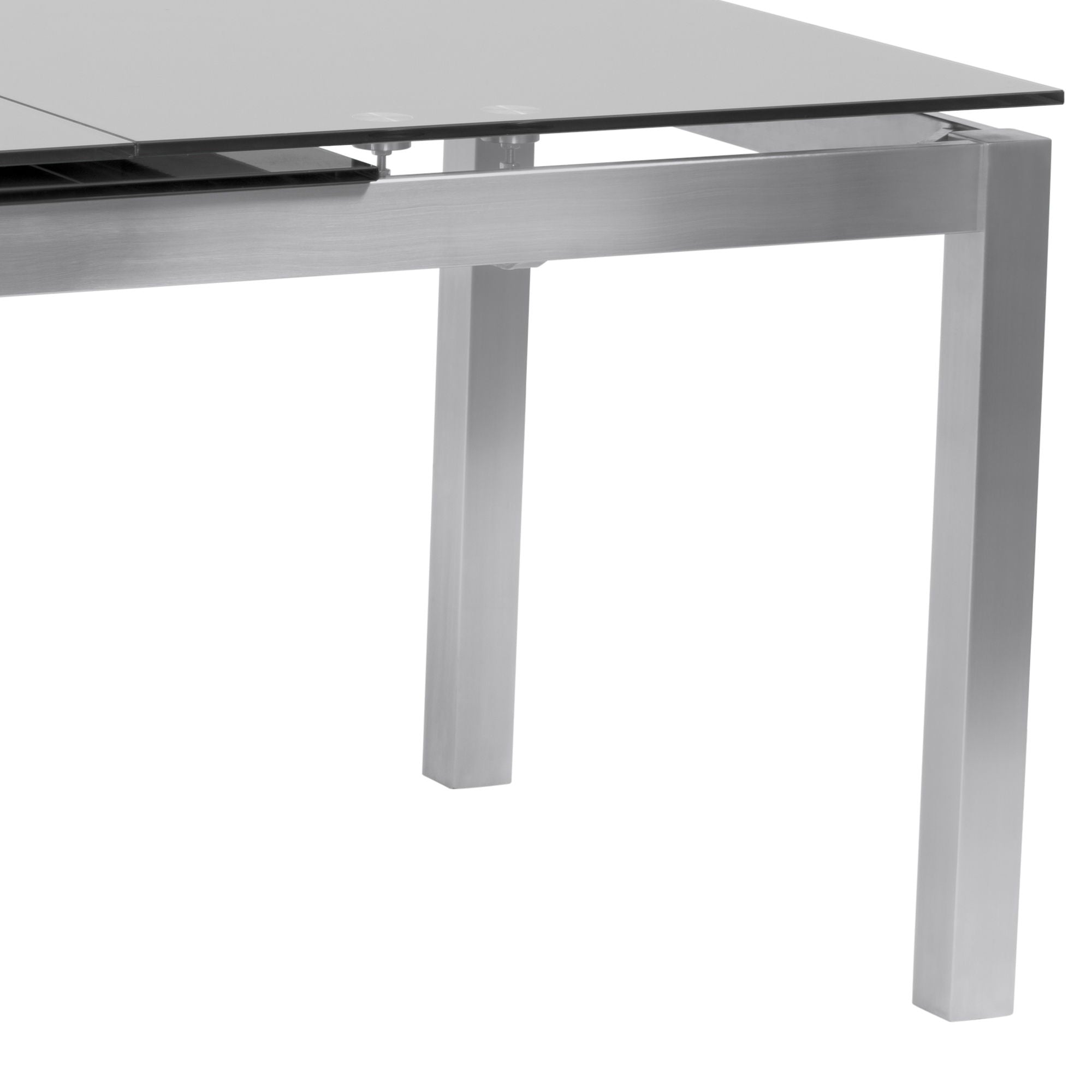 Ivan - Extension Dining Table Tempered Glass Top - Brushed / Gray - Premium Dining Tables from Armen Living - Just $1410! Shop now at brett interiors