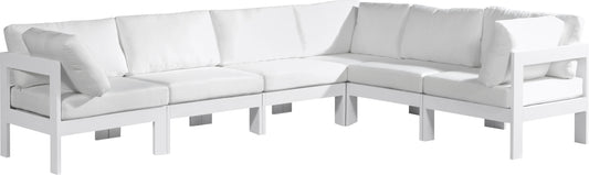 Nizuc - Outdoor Patio Modular Sectional 6 Piece - White - Metal - Premium Stationary Sectionals from Meridian Furniture - Just $5475! Shop now at brett interiors