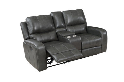 Linton - Leather Console Loveseat With Power Footrest - Premium Reclining Loveseats from New Classic - Just $1597.50! Shop now at brett interiors