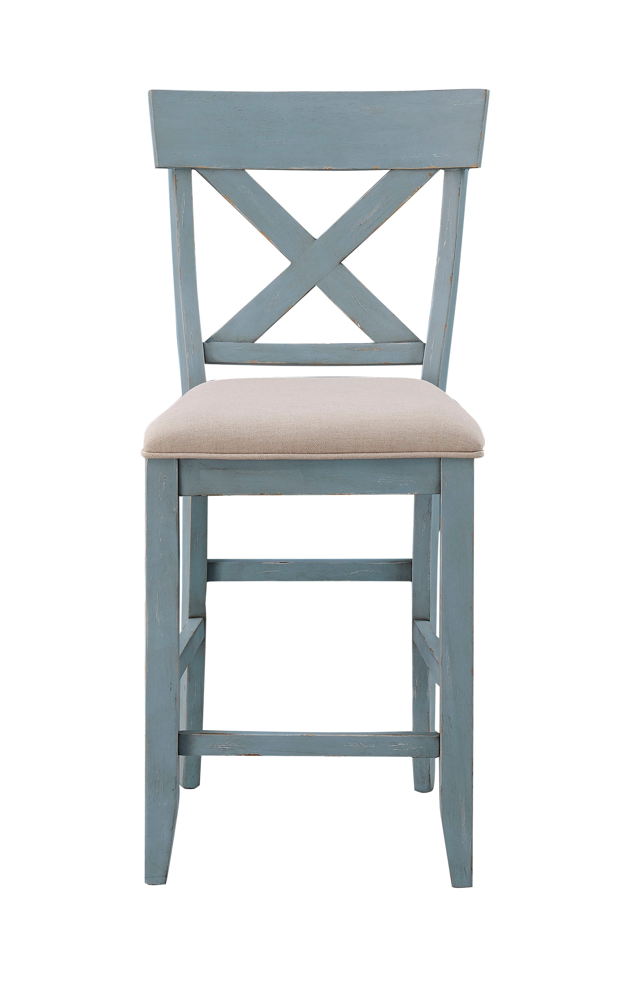 Bar Harbor - Counter Height Crossed Back Upholstered Dining Side Chairs (Set of 2) - Premium Chair Sets from Coast2Coast Home - Just $1650! Shop now at brett interiors