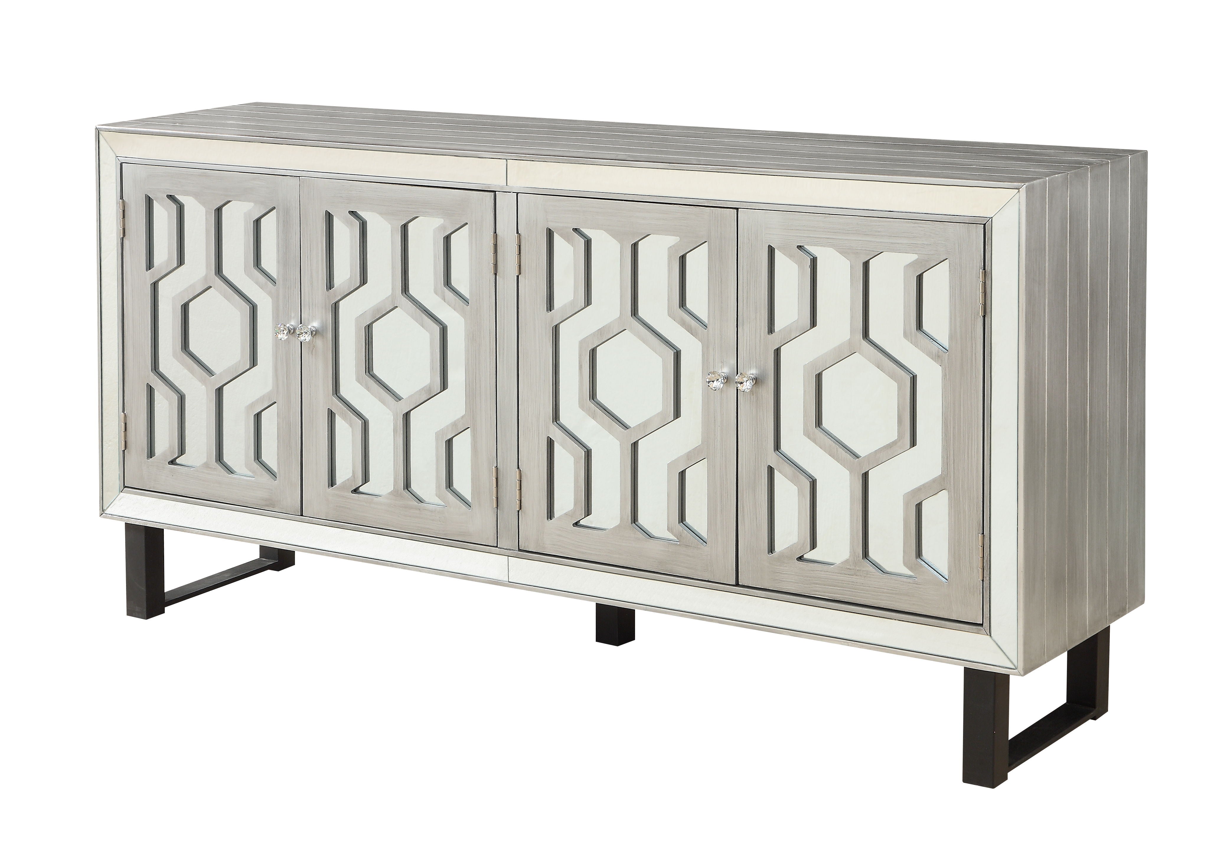 Chandi - Four Door Credenza - Bose Metallic Pewter - Premium Credenzas from Coast2Coast Home - Just $4125! Shop now at brett interiors