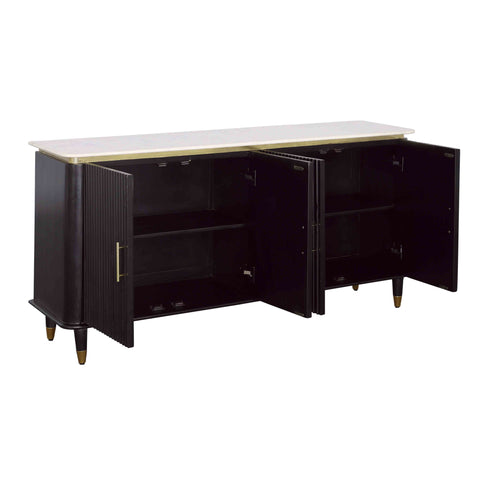 Carlyle - Four Door Credenza - Black / Gold - Premium Credenzas from Coast2Coast Home - Just $4125! Shop now at brett interiors