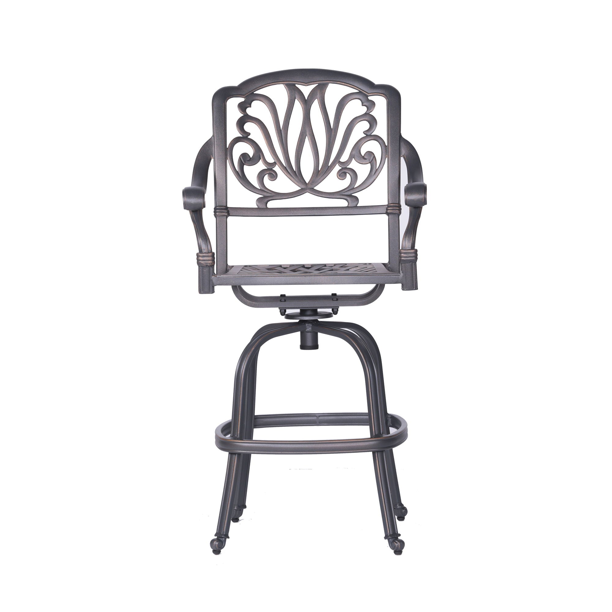 Patio Outdoor Aluminum Swivel Bar Stool With Cushion (Set of 2) - Premium Chair Sets from Gather Craft - Just $1004! Shop now at brett interiors