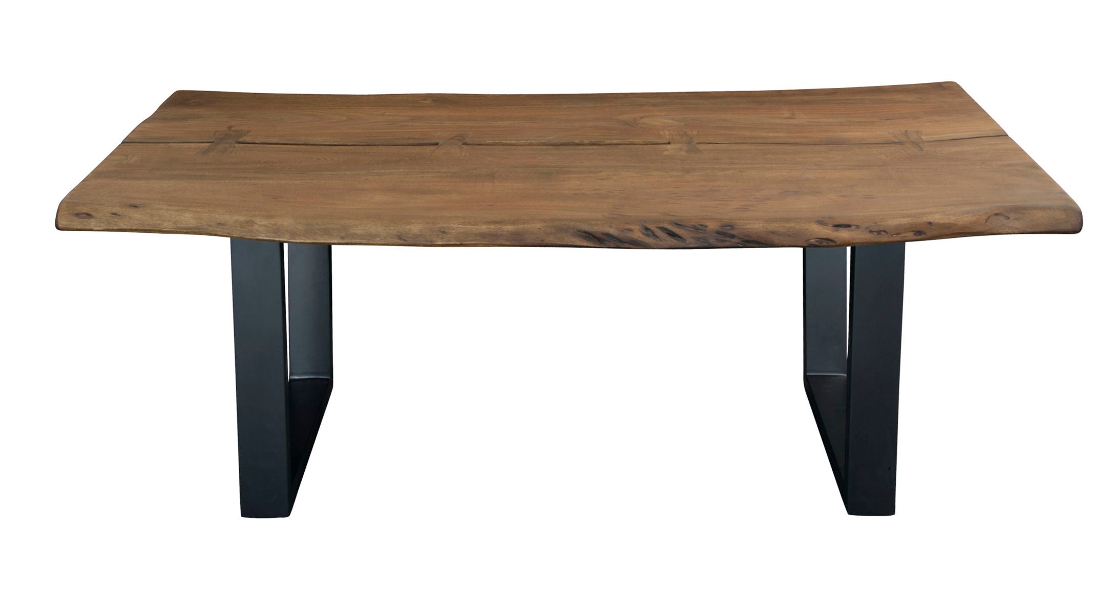 Sequoia - Industrial Style Solid Acacia Wood Table With Live Edge And Iron Legs - Premium Dining Tables from Coast2Coast Home - Just $4950! Shop now at brett interiors