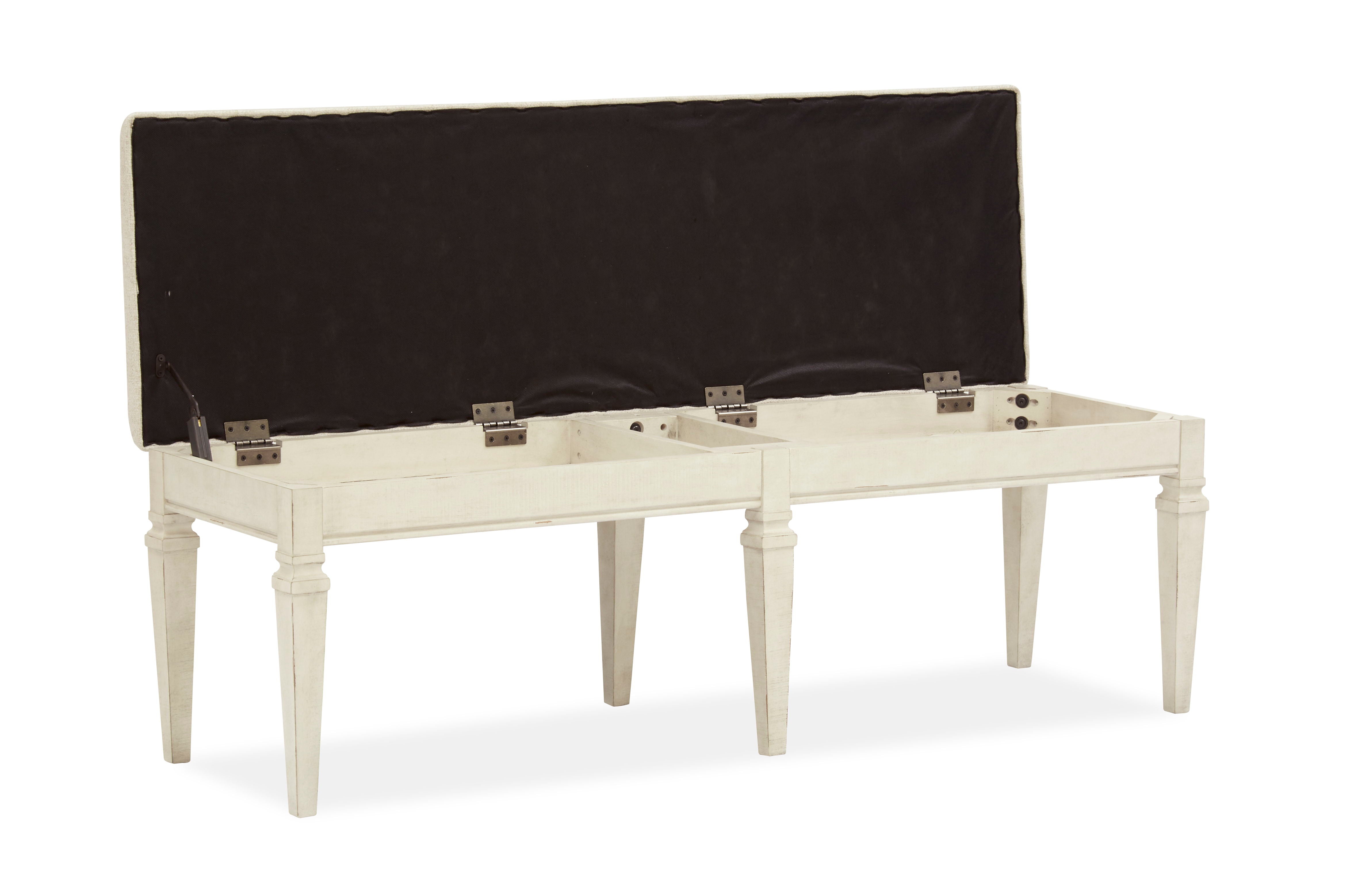 Newport - Bench With Upholstered Seat - Alabaster - Premium Upholstered Benches from Magnussen Furniture - Just $609! Shop now at brett interiors